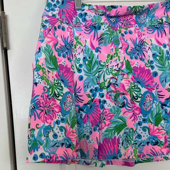Lilly Pulitzer Luxletic Floral Skort in Pink and Blue - Picture 3 of 9